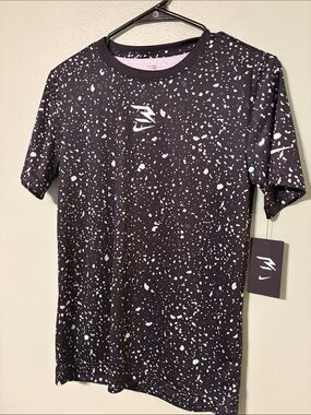 Nike Black Speckle Short-Sleeve Crew Shirt